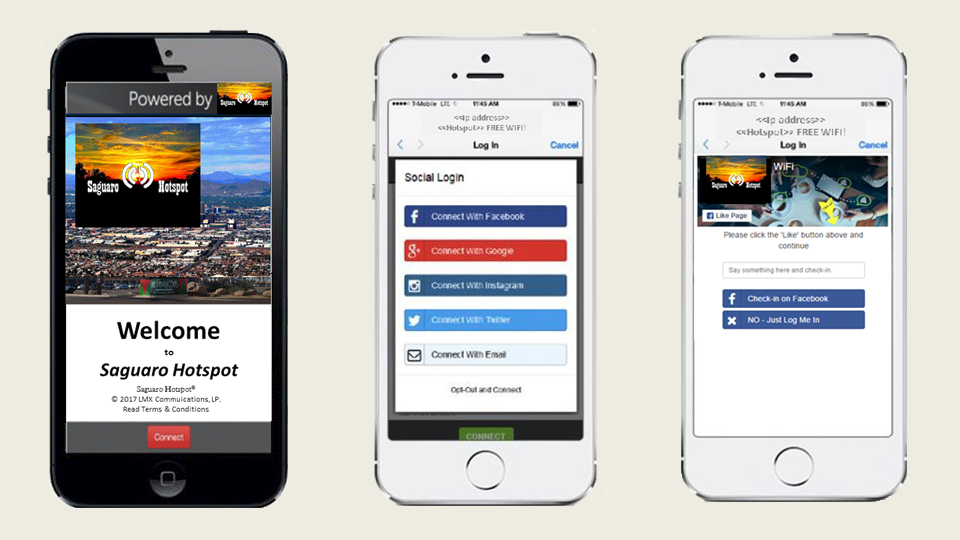 Saguaro Hotspot Social WiFi for Hotels Guest Data